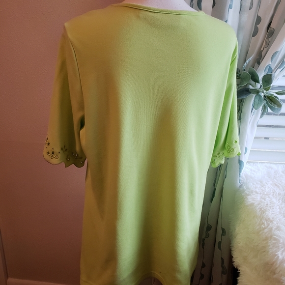 QUACKER FACTORY LIME GREEN PULLOVER SZ L - Picture 4 of 7